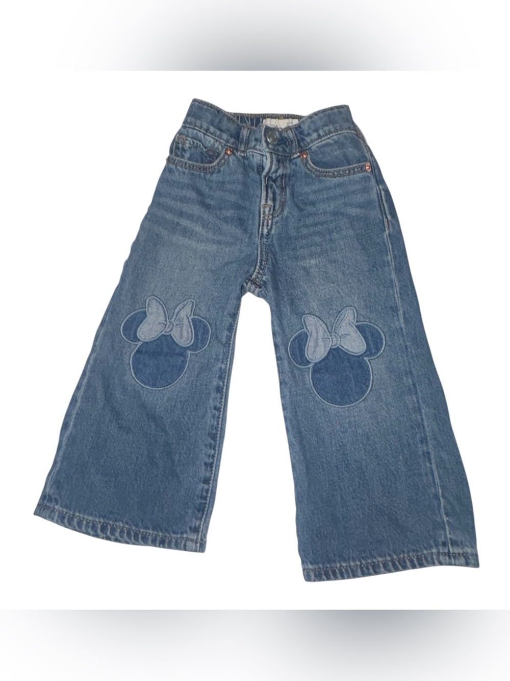 GAP Kids Denim Wide-Leg Jeans with Minnie Silhouette Patches